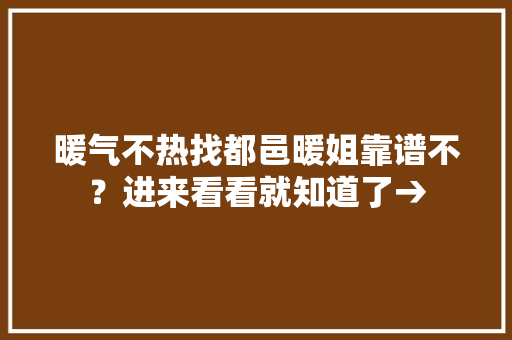 暖气不热找都邑暖姐靠谱不？进来看看就知道了→ 暖气不热找都邑暖姐靠谱不？进来看看就知道了→ 人工智能