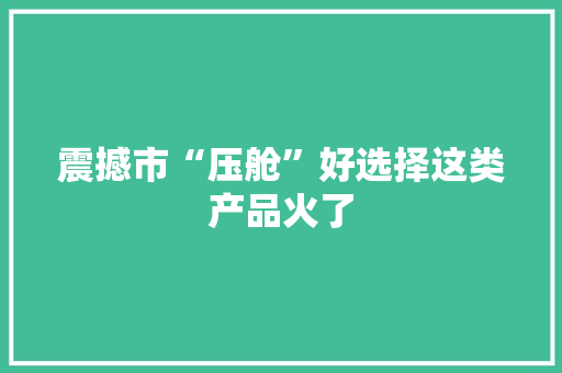 震撼市“压舱”好选择这类产品火了