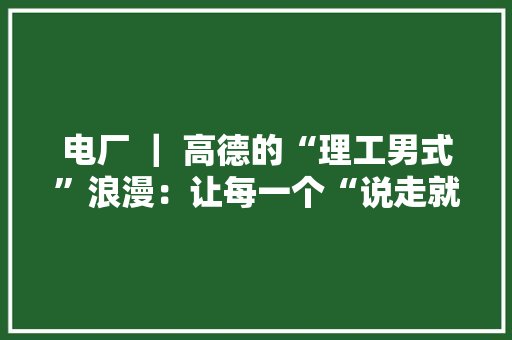 电厂 ｜ 高德的“理工男式”浪漫：让每一个“说走就走”更安然、有温度