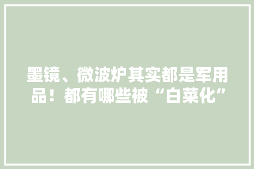 墨镜、微波炉其实都是军用品！都有哪些被“白菜化”的军用科技？