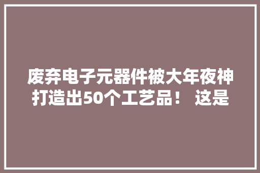 废弃电子元器件被大年夜神打造出50个工艺品！ 这是真正的艺术品！