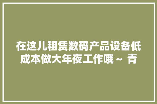 在这儿租赁数码产品设备低成本做大年夜工作哦～ 青云租数码租凭