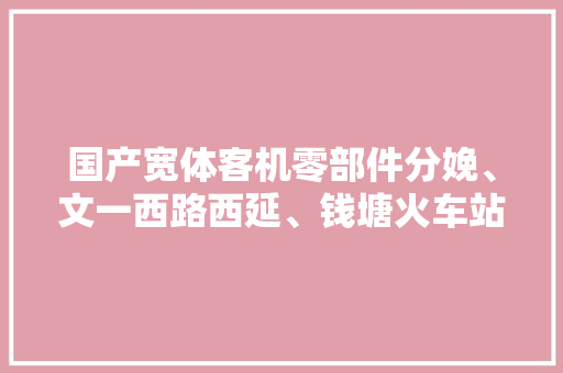 国产宽体客机零部件分娩、文一西路西延、钱塘火车站配套工程…...杭州21个重大年夜项目即将开工投产投运