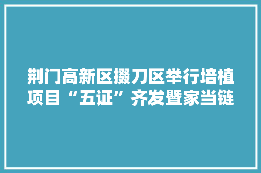 荆门高新区掇刀区举行培植项目“五证”齐发暨家当链长招商出征典礼 荆门高新区掇刀区举行培植项目“五证”齐发暨家当链长招商出征典礼 智能家居