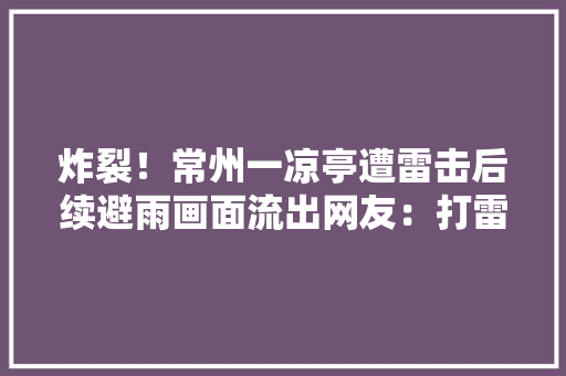 炸裂！常州一凉亭遭雷击后续避雨画面流出网友：打雷别玩手机