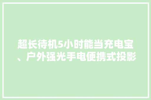 超长待机5小时能当充电宝、户外强光手电便携式投影仪推荐坚果P5