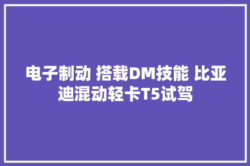 电子制动 搭载DM技能 比亚迪混动轻卡T5试驾
