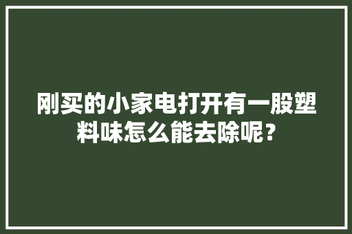 刚买的小家电打开有一股塑料味怎么能去除呢？