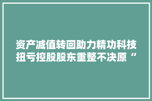 资产减值转回助力精功科技扭亏控股股东重整不决原“精功系”前景互异