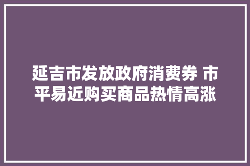 延吉市发放政府消费券 市平易近购买商品热情高涨