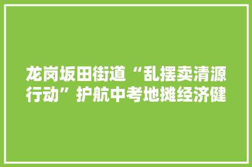 龙岗坂田街道“乱摆卖清源行动”护航中考地摊经济健康成长若何破局？