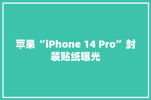 苹果“iPhone 14 Pro”封装贴纸曝光