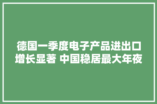 德国一季度电子产品进出口增长显著 中国稳居最大年夜出口市场