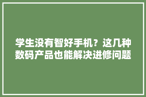 学生没有智好手机？这几种数码产品也能解决进修问题 学生没有智好手机？这几种数码产品也能解决进修问题 智能家居