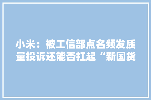 小米：被工信部点名频发质量投诉还能否扛起“新国货”这面大年夜旗？ 小米：被工信部点名频发质量投诉还能否扛起“新国货”这面大年夜旗？ 智能科技