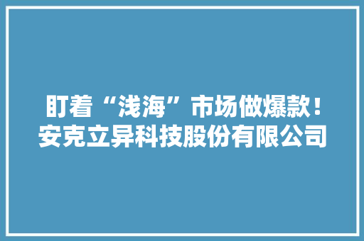 盯着“浅海”市场做爆款！安克立异科技股份有限公司电子产品热销海外市场