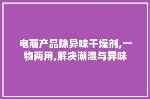 电商产品除异味干燥剂,一物两用,解决潮湿与异味