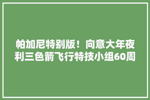 帕加尼特别版！向意大年夜利三色箭飞行特技小组60周年致敬