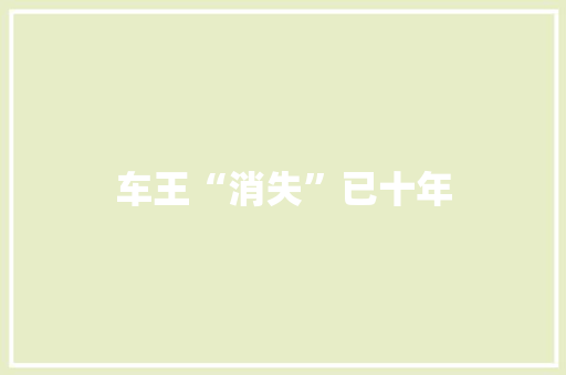 车王“消失”已十年