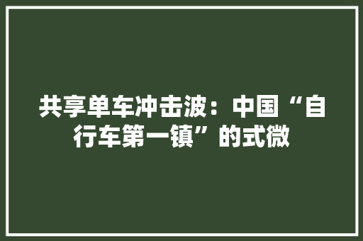 共享单车冲击波：中国“自行车第一镇”的式微 共享单车冲击波：中国“自行车第一镇”的式微 互联通信