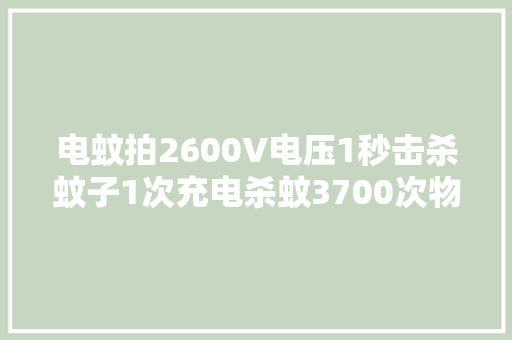 电蚊拍2600V电压1秒击杀蚊子1次充电杀蚊3700次物理杀蚊安然