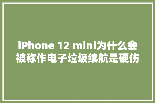 iPhone 12 mini为什么会被称作电子垃圾续航是硬伤！ iPhone 12 mini为什么会被称作电子垃圾续航是硬伤！ 智能家居