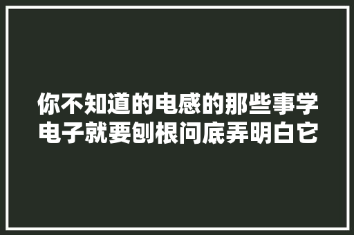 你不知道的电感的那些事学电子就要刨根问底弄明白它