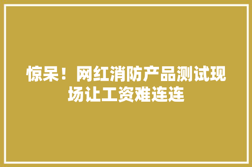 惊呆！网红消防产品测试现场让工资难连连