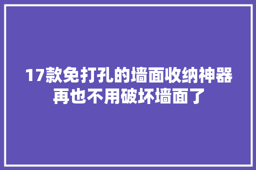 17款免打孔的墙面收纳神器再也不用破坏墙面了 17款免打孔的墙面收纳神器再也不用破坏墙面了 智能科技