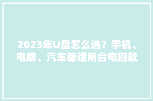 2023年U盘怎么选？手机、电脑、汽车都适用台电四款U盘深度解析