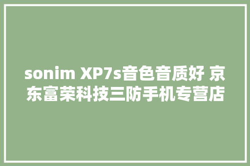 sonim XP7s音色音质好 京东富荣科技三防手机专营店在售6999元