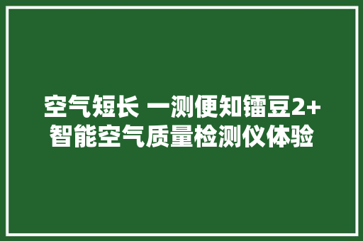 空气短长 一测便知镭豆2+智能空气质量检测仪体验 空气短长 一测便知镭豆2+智能空气质量检测仪体验 智能家居