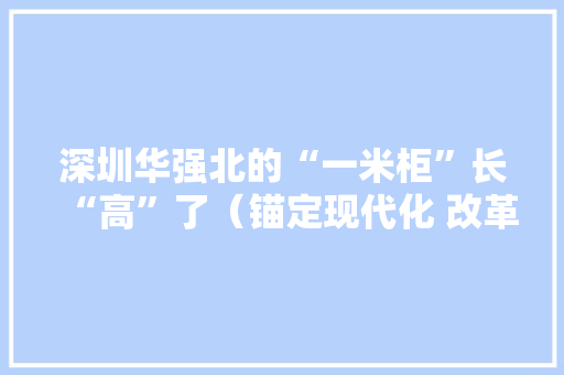深圳华强北的“一米柜”长“高”了（锚定现代化 改革再深化）