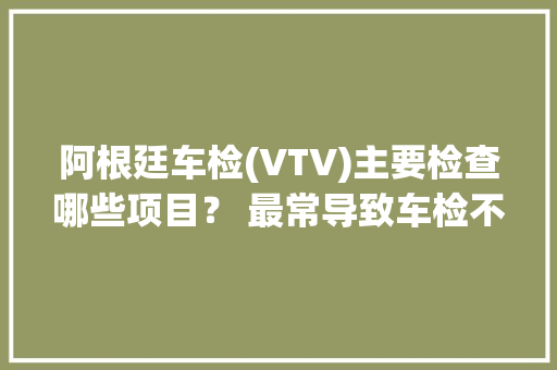 阿根廷车检(VTV)主要检查哪些项目？ 最常导致车检不过的主要原因