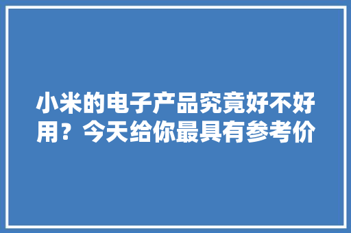 小米的电子产品究竟好不好用？今天给你最具有参考价值的谜底
