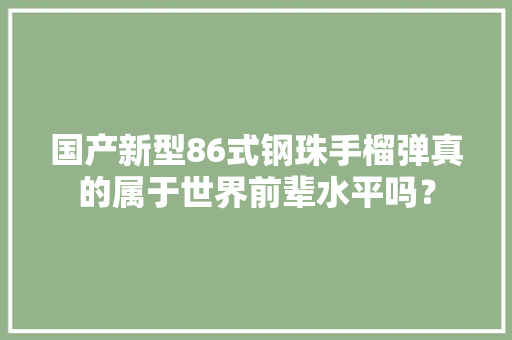 国产新型86式钢珠手榴弹真的属于世界前辈水平吗？ 国产新型86式钢珠手榴弹真的属于世界前辈水平吗？ 智能科技