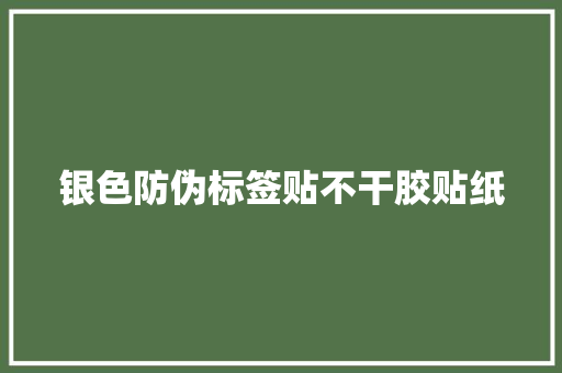 银色防伪标签贴不干胶贴纸 银色防伪标签贴不干胶贴纸 人工智能