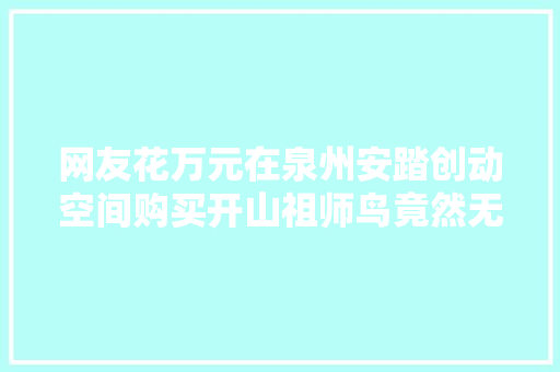 网友花万元在泉州安踏创动空间购买开山祖师鸟竟然无发票和购买记录