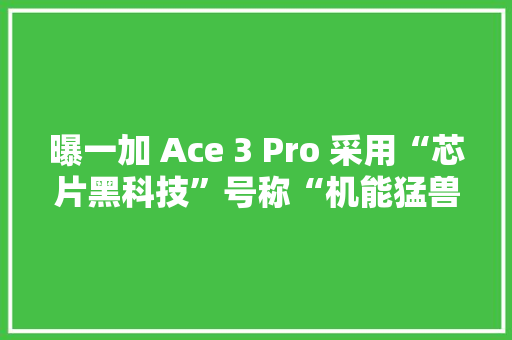曝一加 Ace 3 Pro 采用“芯片黑科技”号称“机能猛兽” 曝一加 Ace 3 Pro 采用“芯片黑科技”号称“机能猛兽” 互联通信