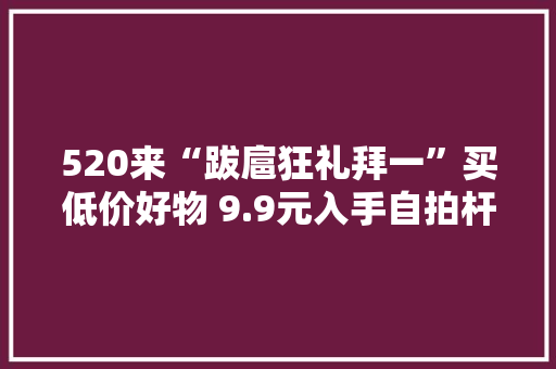 520来“跋扈狂礼拜一”买低价好物 9.9元入手自拍杆