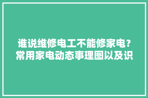 谁说维修电工不能修家电？常用家电动态事理图以及识图维修方法 谁说维修电工不能修家电？常用家电动态事理图以及识图维修方法 人工智能