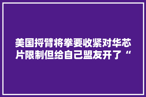 美国捋臂将拳要收紧对华芯片限制但给自己盟友开了“后门” 美国捋臂将拳要收紧对华芯片限制但给自己盟友开了“后门” 互联通信