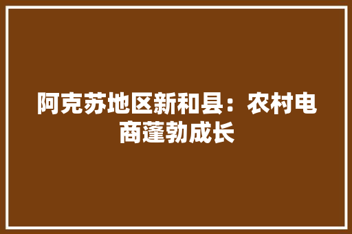 阿克苏地区新和县：农村电商蓬勃成长