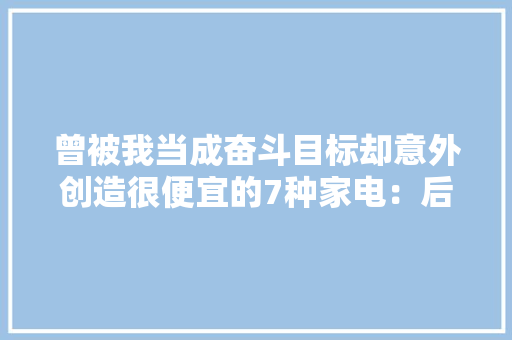曾被我当成奋斗目标却意外创造很便宜的7种家电：后悔没早买 曾被我当成奋斗目标却意外创造很便宜的7种家电：后悔没早买 智能科技