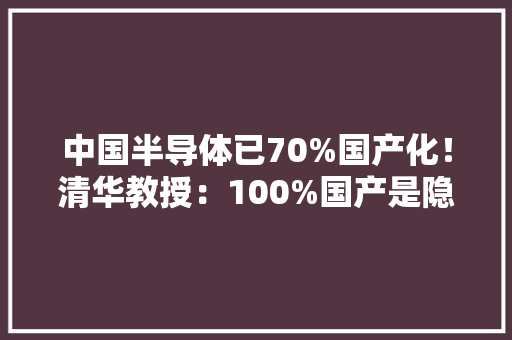 中国半导体已70%国产化！清华教授：100%国产是隐患还需全球化