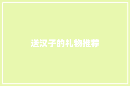 送汉子的礼物推荐 送汉子的礼物推荐 智能科技