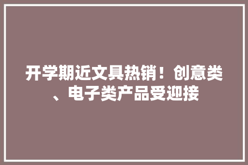 开学期近文具热销！创意类、电子类产品受迎接