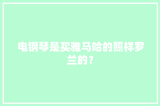 电钢琴是买雅马哈的照样罗兰的？