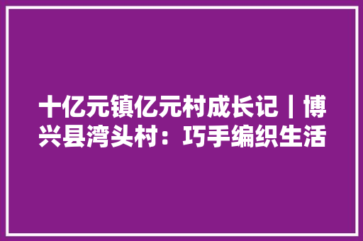 十亿元镇亿元村成长记｜博兴县湾头村：巧手编织生活 电商生意全球