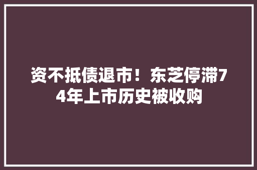 资不抵债退市！东芝停滞74年上市历史被收购 资不抵债退市！东芝停滞74年上市历史被收购 互联通信